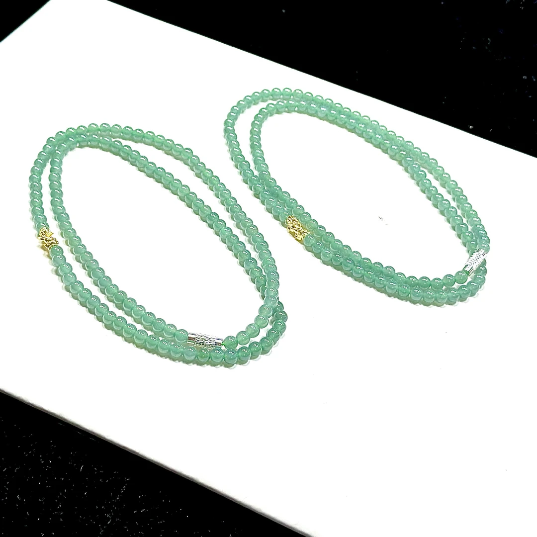 【CH】999足金翡翠DIY项链-约4mm（多样性发其一）