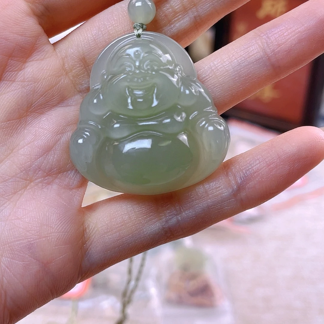 笑***)吊坠(赠链)未镶嵌和田玉