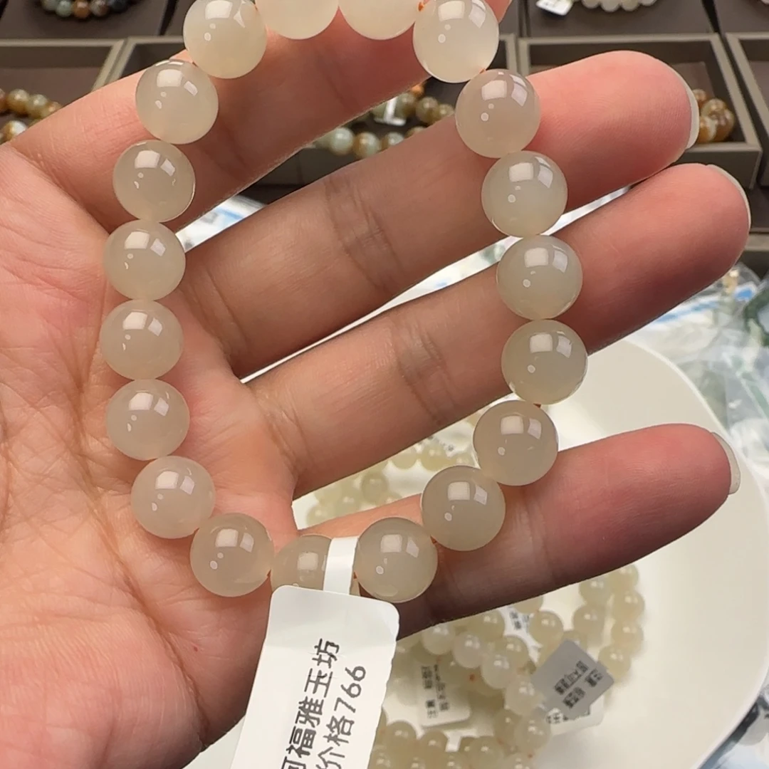 和田玉未镶嵌手链卡10微猫蜂蜜水，47