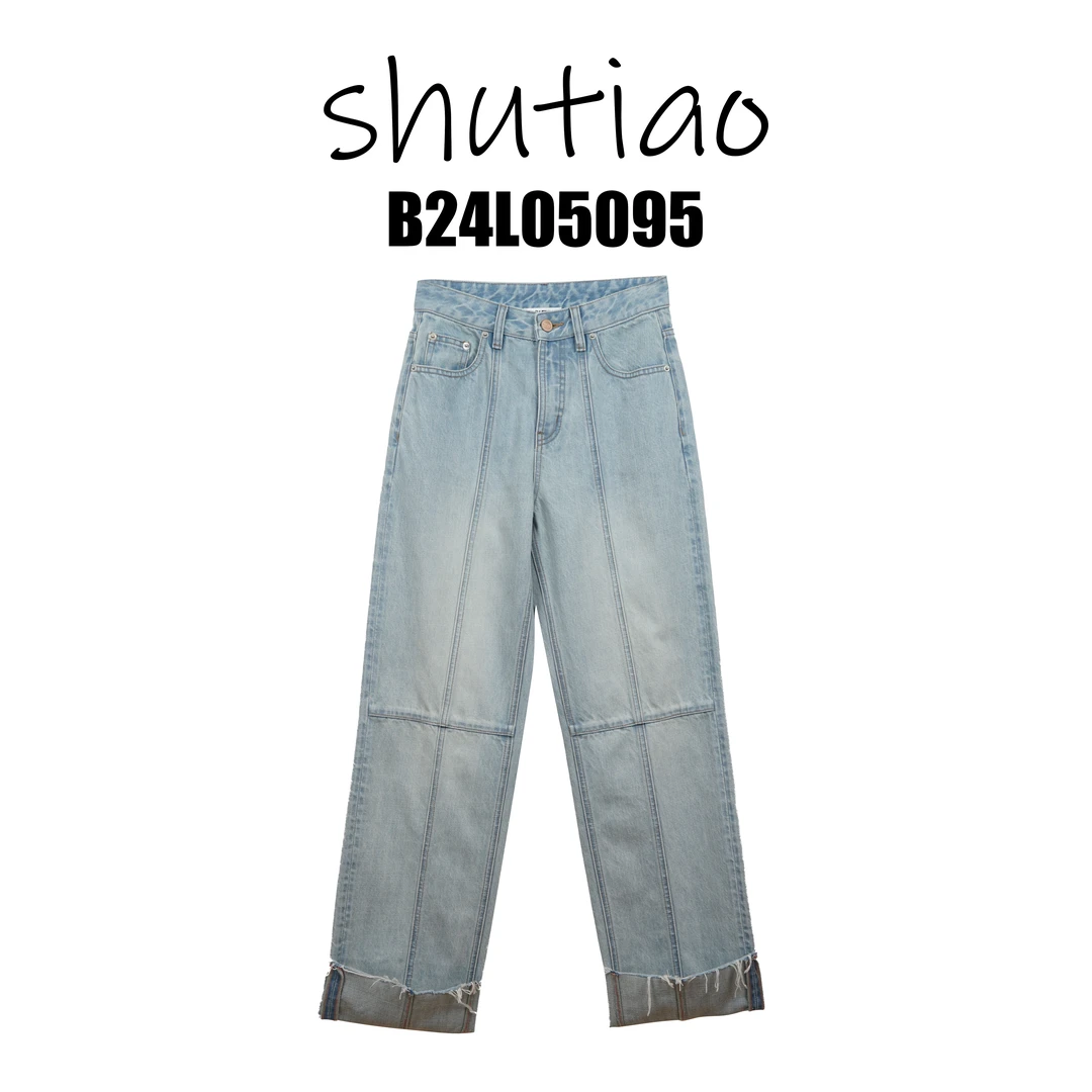【SHUTIAO】2025夏季：新款小众设计款牛仔裤B24L05095