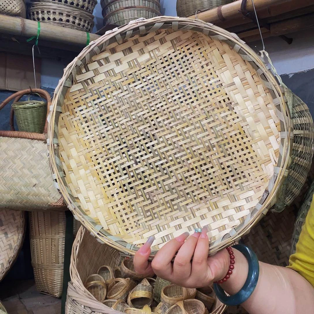 30厘米老竹子做的筛子手工编织