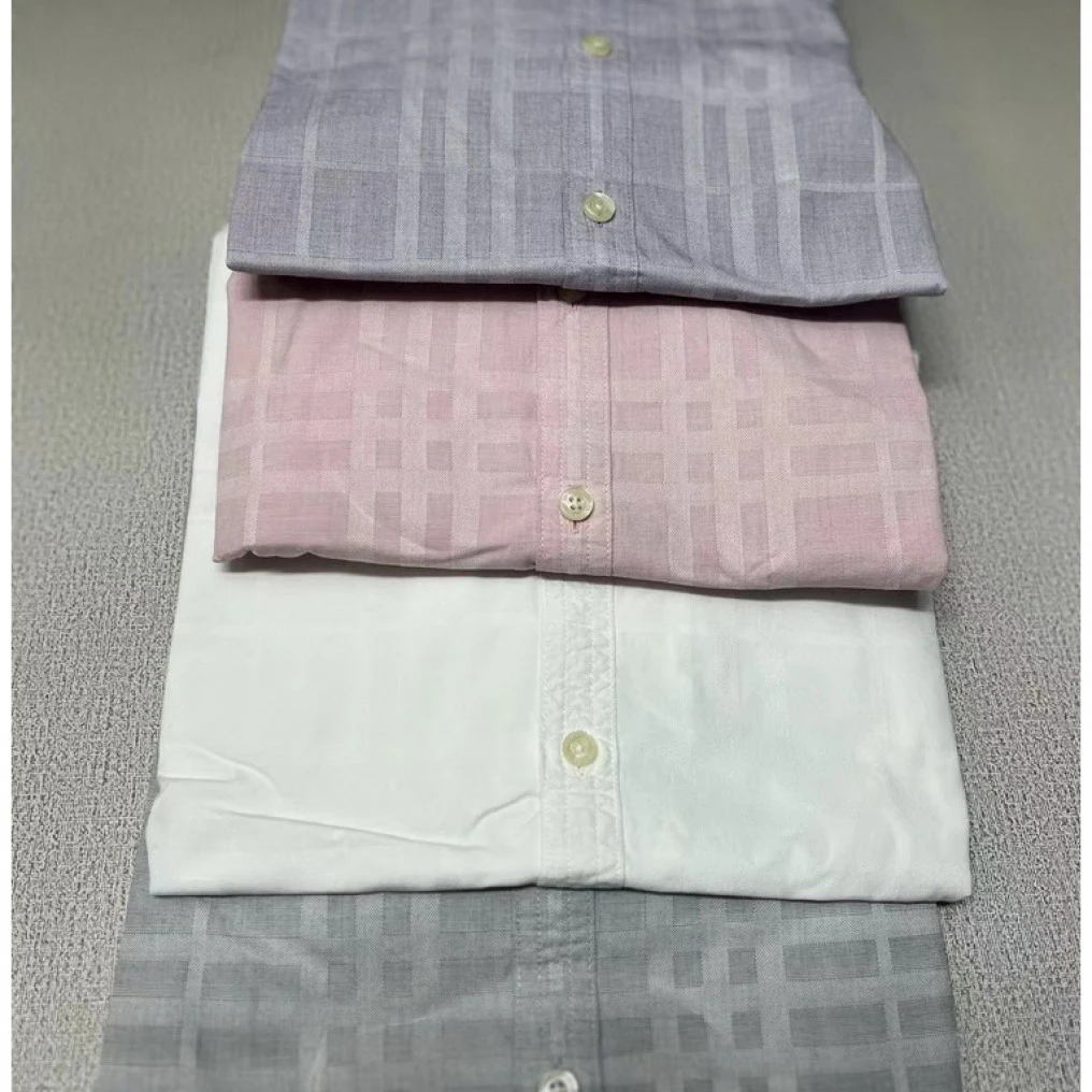 提花格长袖衬衫4821