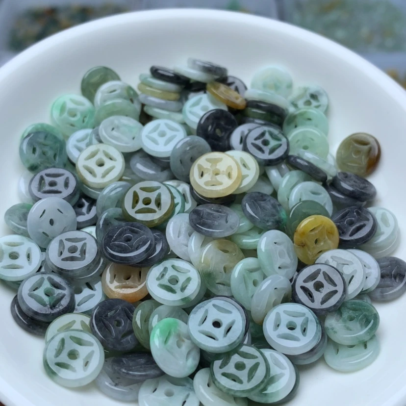 【闪购商品】翡翠手链未镶嵌卡9多宝金钱扣20颗