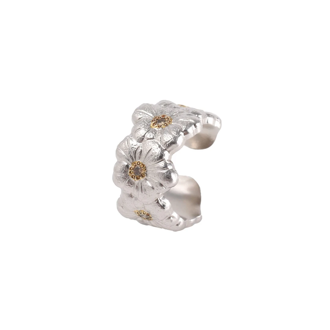 99新 BUCCELLATI/布契拉提 【66活动】小雏菊 戒指 带钻 银 53