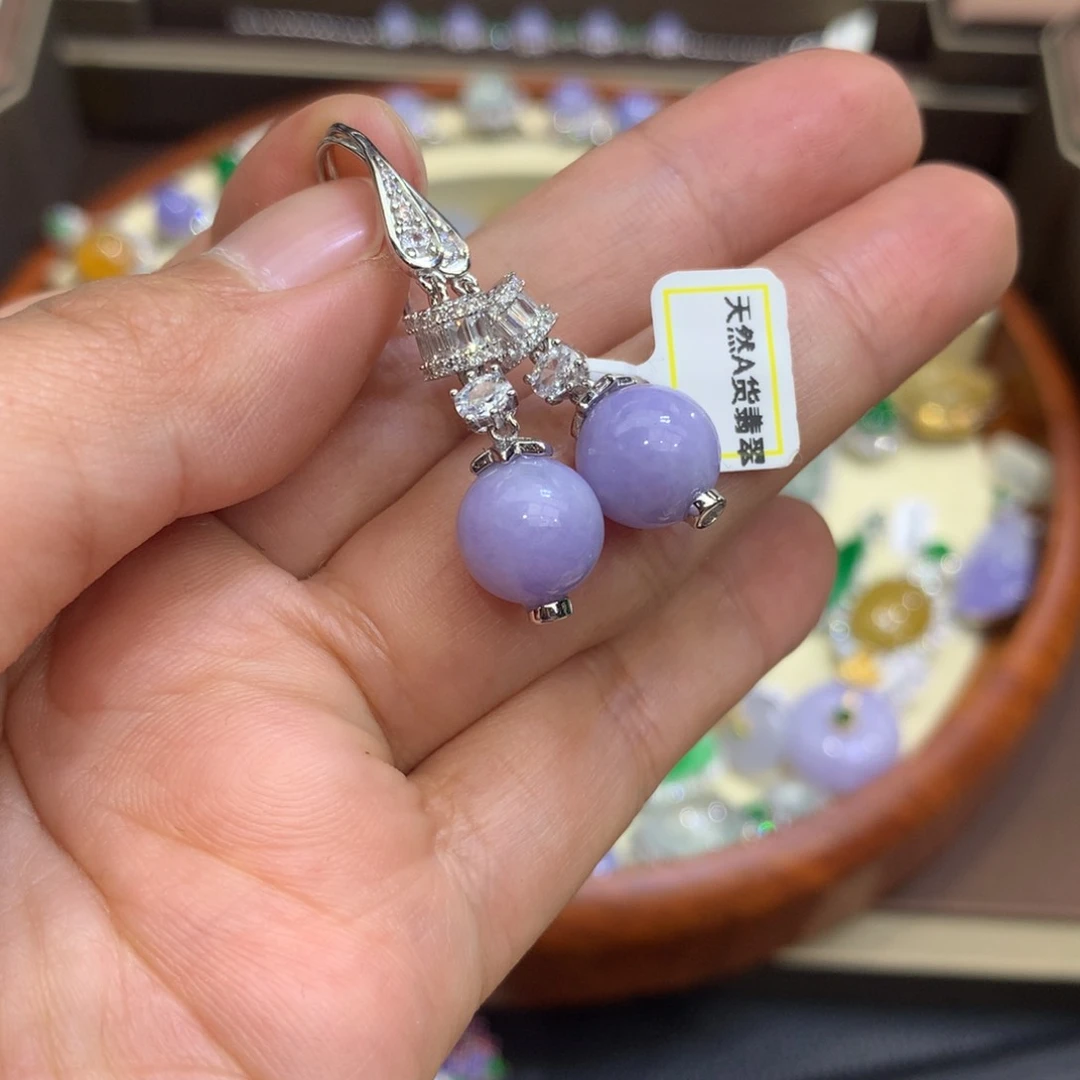 翡翠颈饰银S925镀金镶嵌