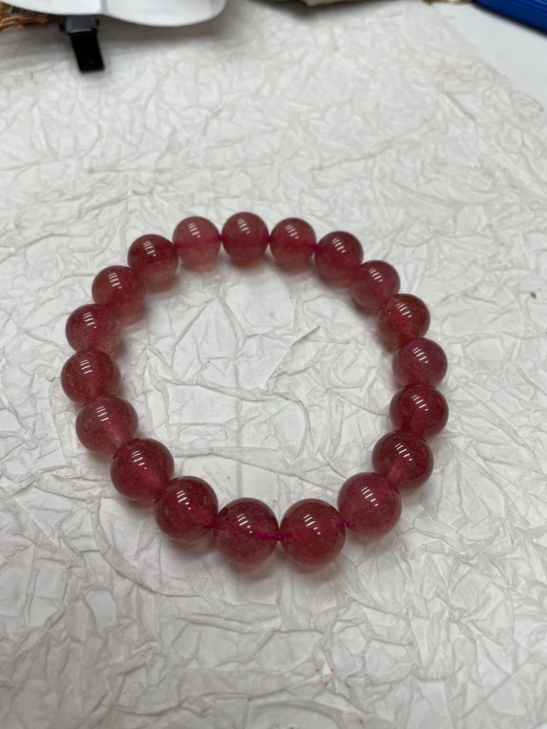 铜合金手链 11610 红色草莓素手串10mm左右