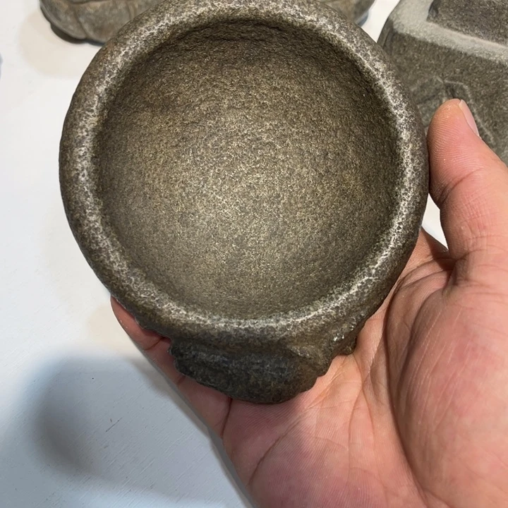 菲***物石材石臼青石绿豆青