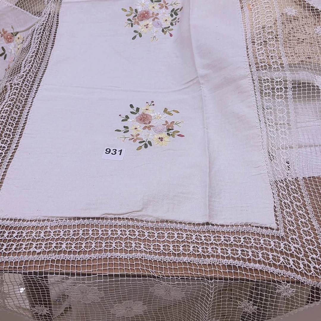 棉麻网口手绣桌布931号1.5❌2.2