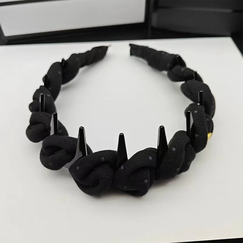 布艺波点插梳发箍