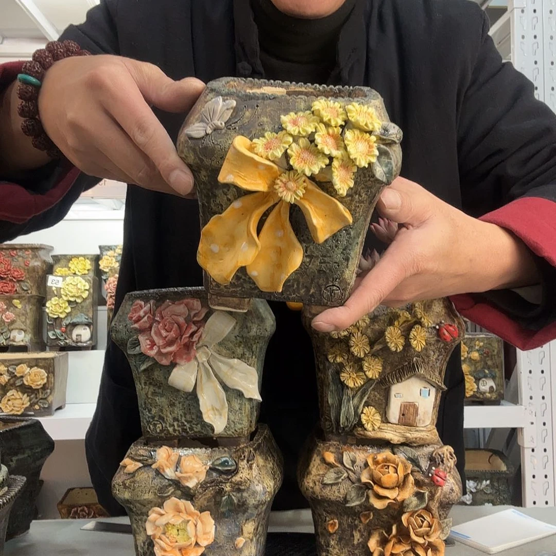 红陶丹*青默花器花盆