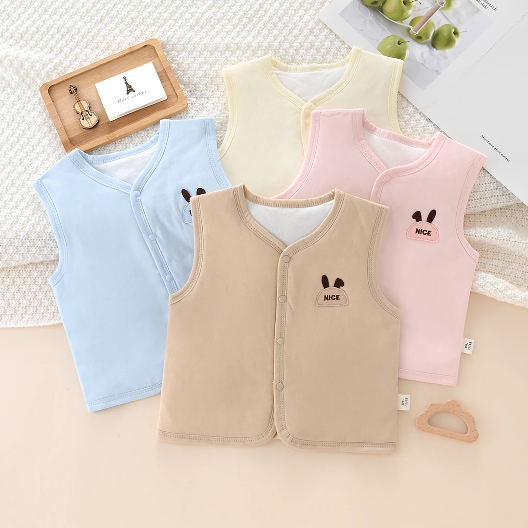 格伦贝拉专享）儿童春秋夹棉无骨马甲男女宝宝保暖马甲宝宝棉马甲