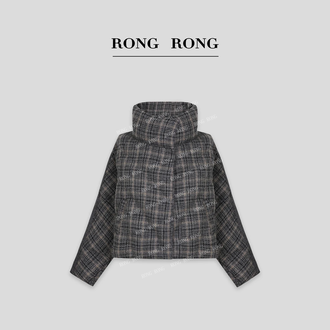 溶溶【暮格印记】RONGRONG90白鸭绒立领绵羊毛拼接羽绒服H-Z8965975