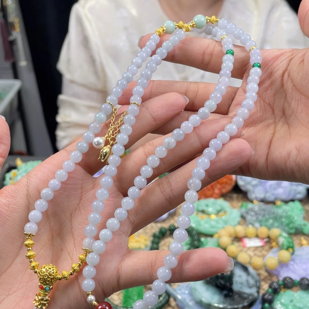 翡翠颈饰未镶嵌代编织