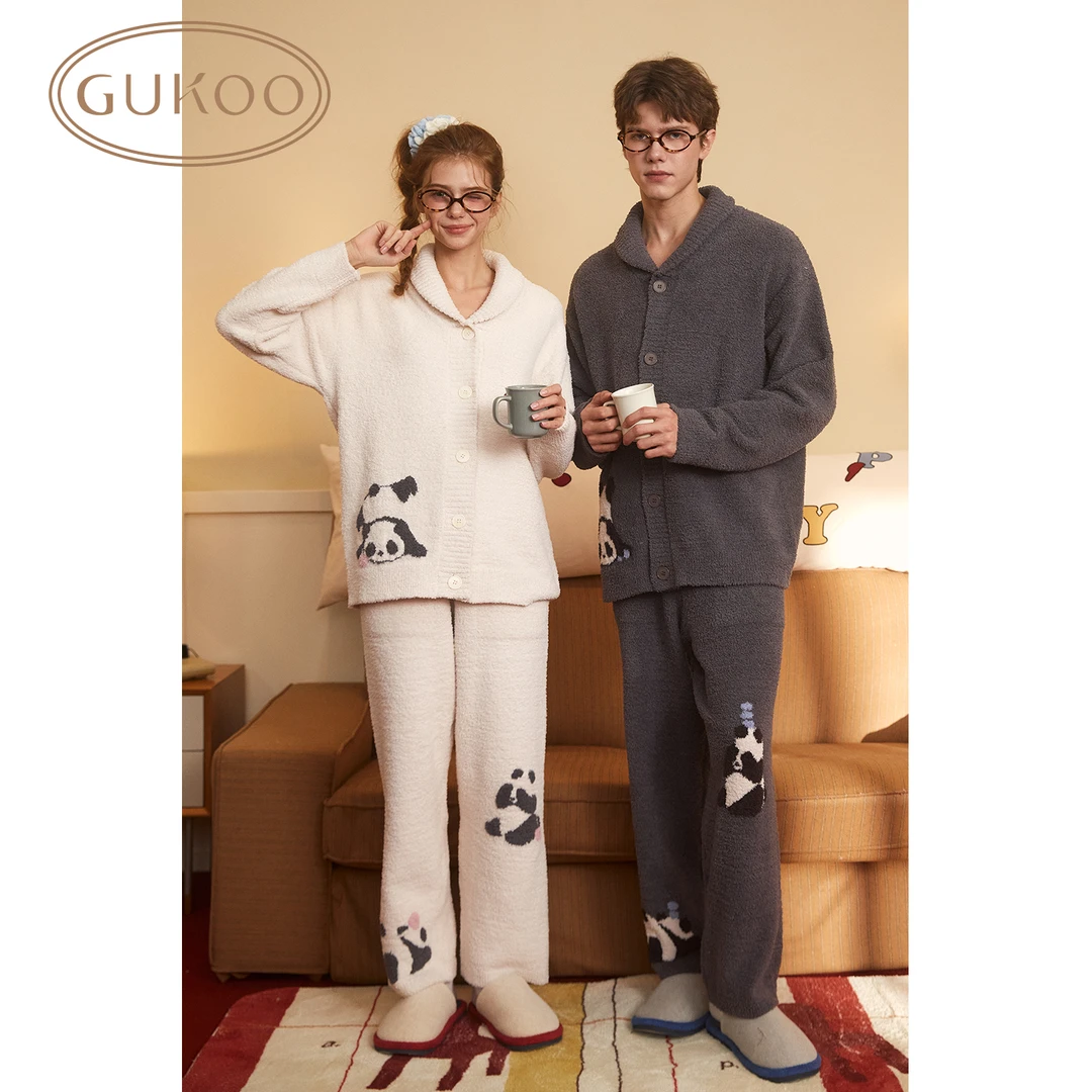 【皓然专属】Gukoo果壳门店同款秋冬半边绒翻领女款套装