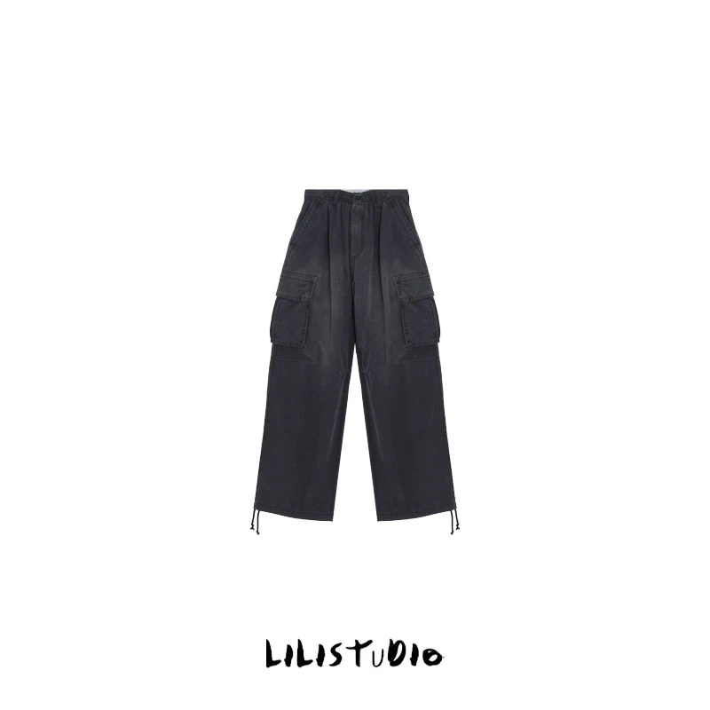 PCNY「工装潮范」不理理夏季新款女装时尚百搭宽松潮气工装牛仔裤女