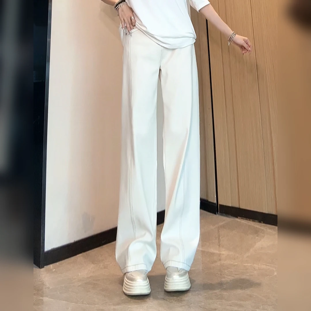 66005新款欧货洋气高品质植绒显瘦直筒牛仔裤
