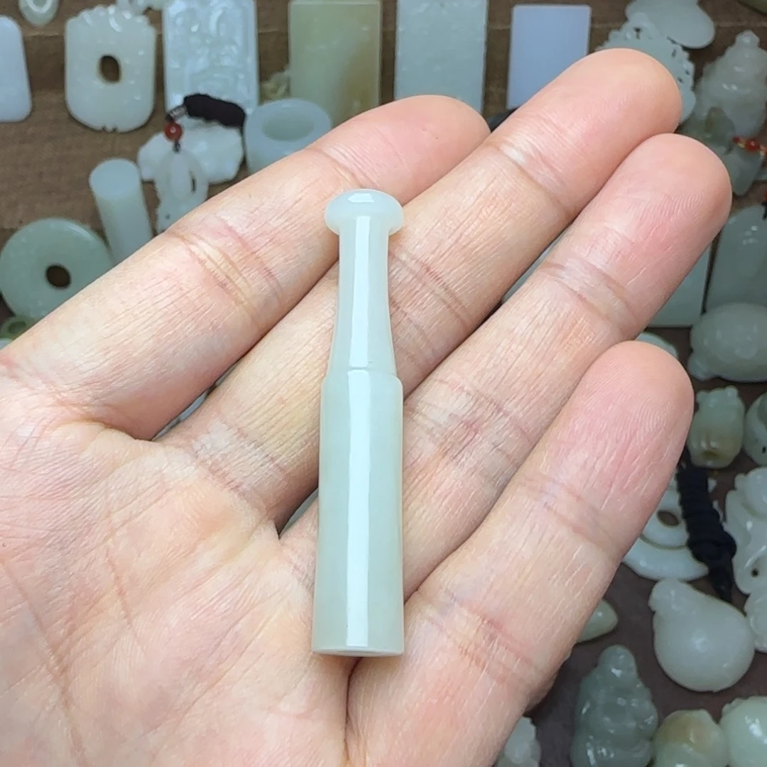 和田玉挂件未镶嵌  细支烟嘴玉