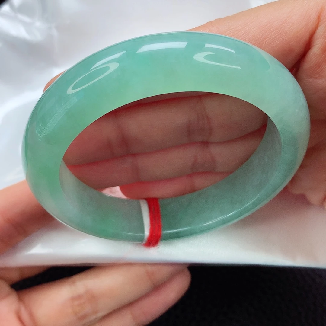 未镶嵌手镯翡翠54.6 小宽版 冰绿