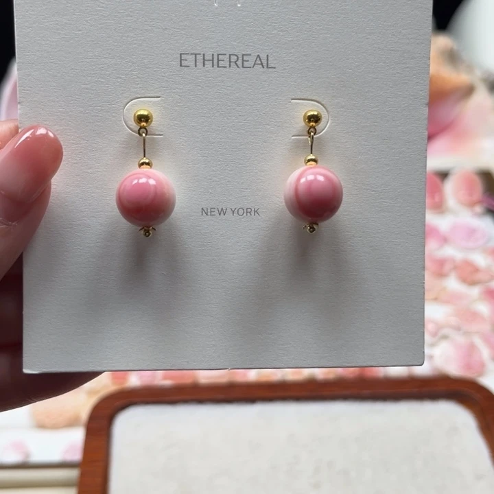 心***莲手串/手链贝壳粉贝卡10圆珠耳饰