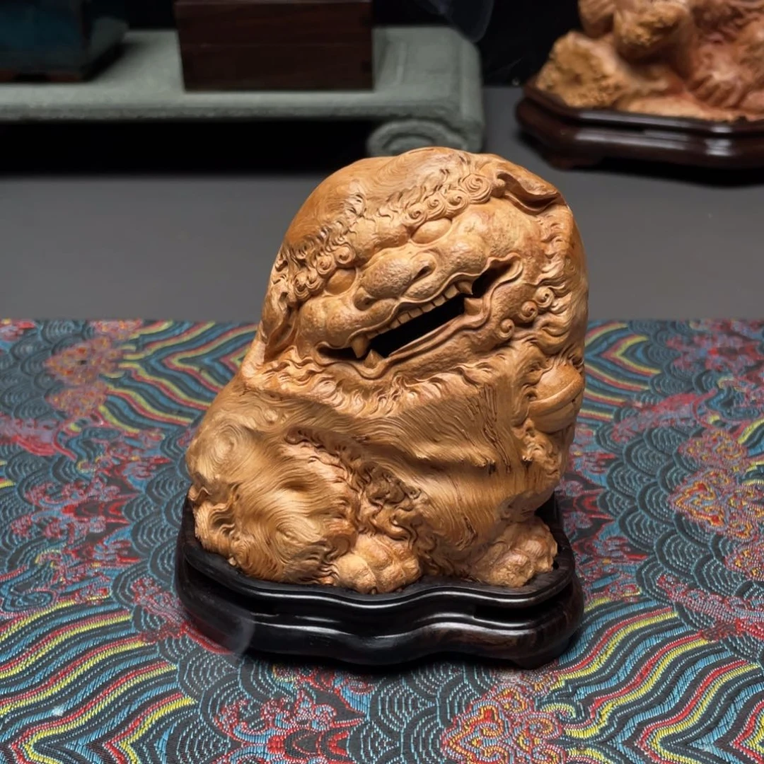 ㊣***室香榧木狮子荔枝木香炉