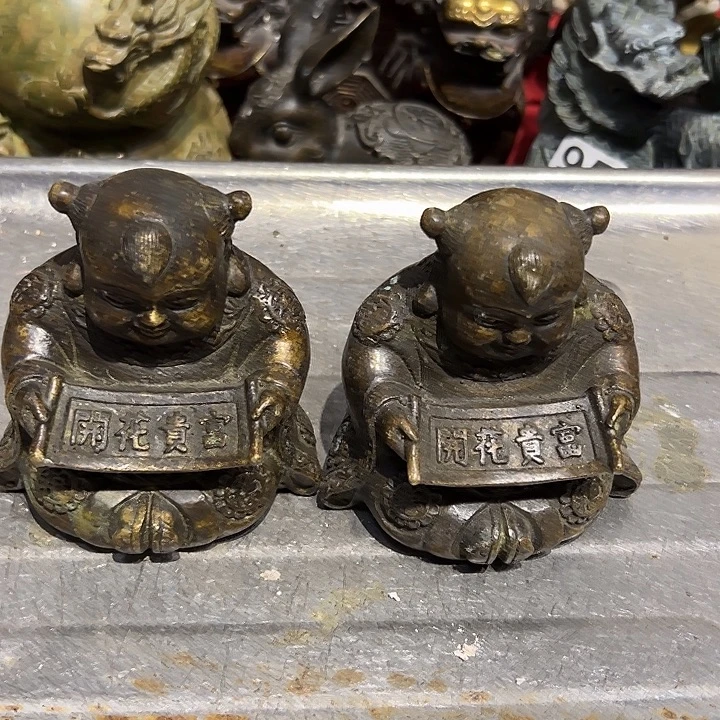 黄***浒黄铜摆件，文房摆件