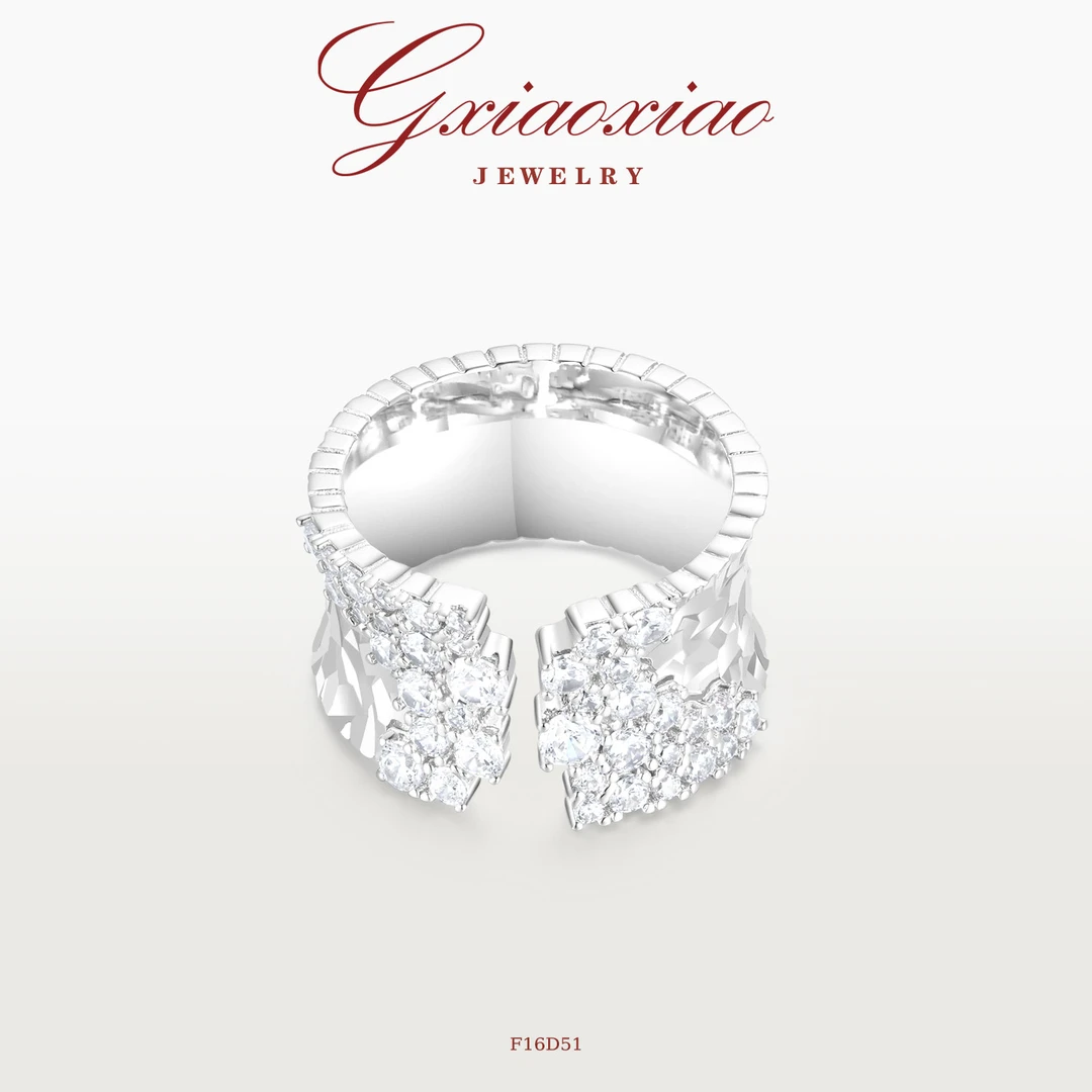 G XIAOXIAO 镀K金 【霜花】银色戒指 F16D51