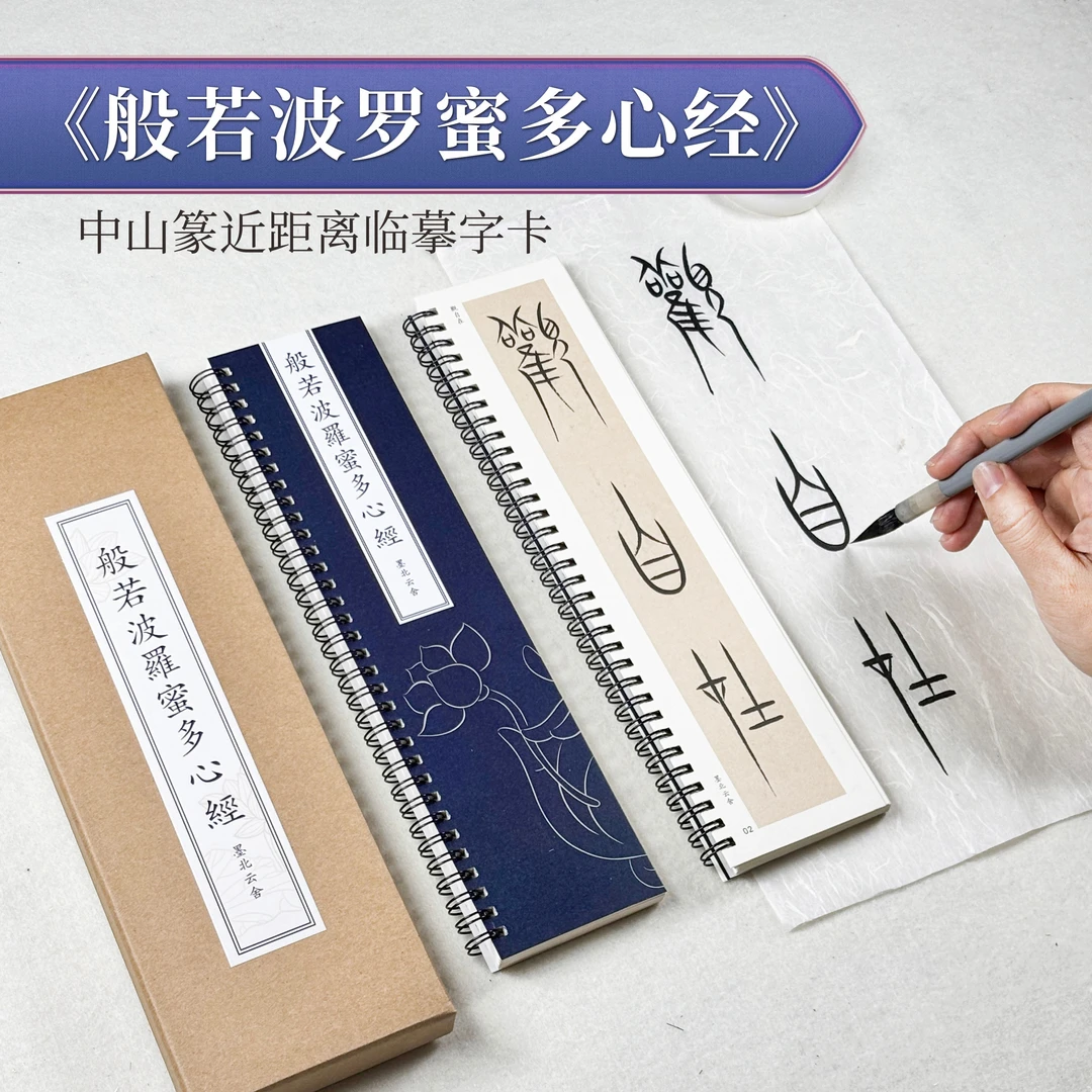 中山篆心经清静经作品近距离字卡临帖字帖般波若中山篆字帖字卡