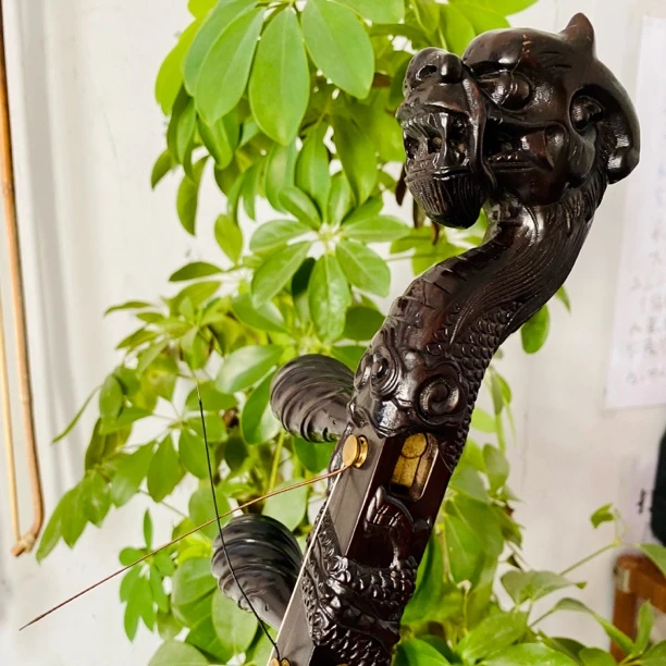 黑檀貔貅雕刻高档豫剧板胡精品演奏适用包邮