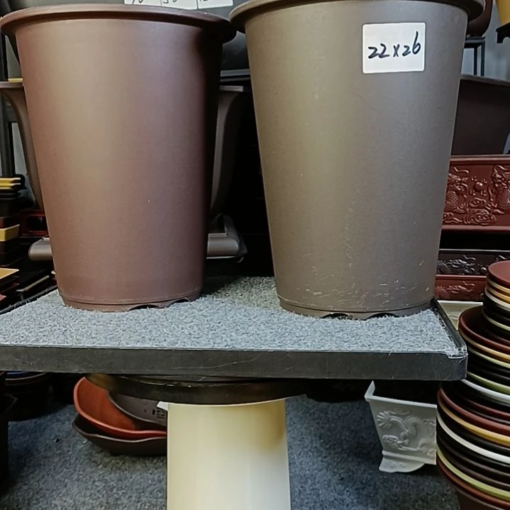 树脂2只22cm高斜圆兰花盆