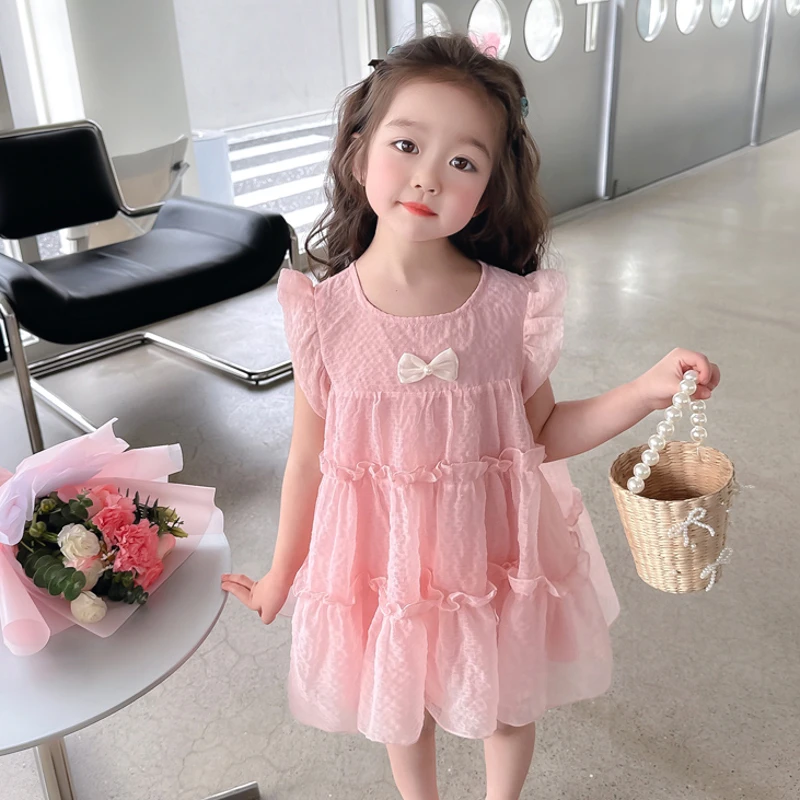 女童连衣裙夏季2025新款洋气夏天粉嫩女孩女宝宝儿童