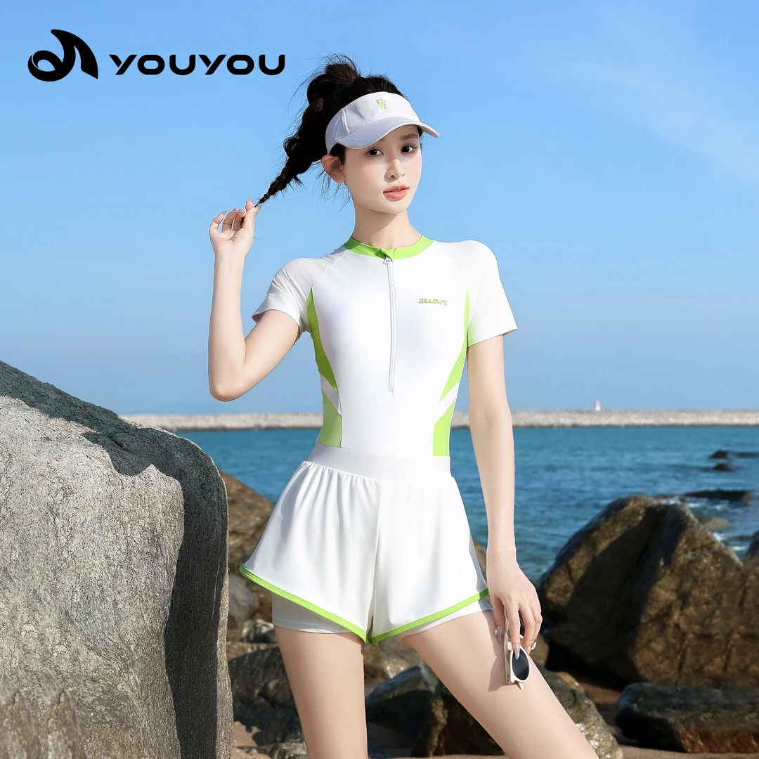 15048游泳衣女新款成人温泉连体泳衣女孩女款专业运动大码泳装