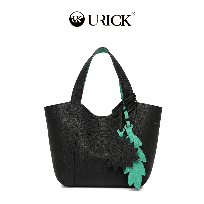 褶皱牛皮包撞色手提包菜篮休闲日韩水桶包真皮菜篮子拼色女包