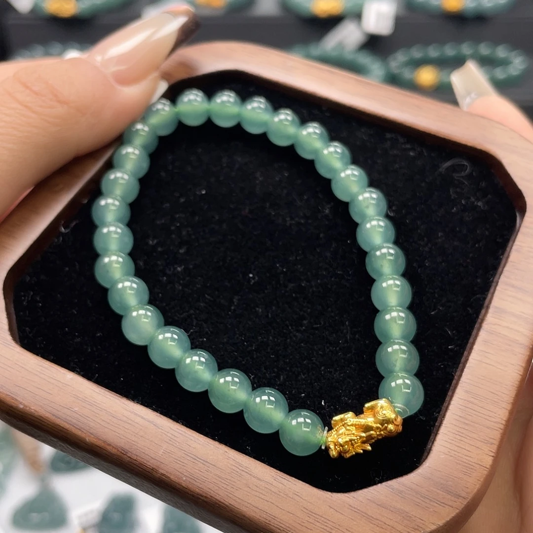 翡翠18K金镶嵌手链
