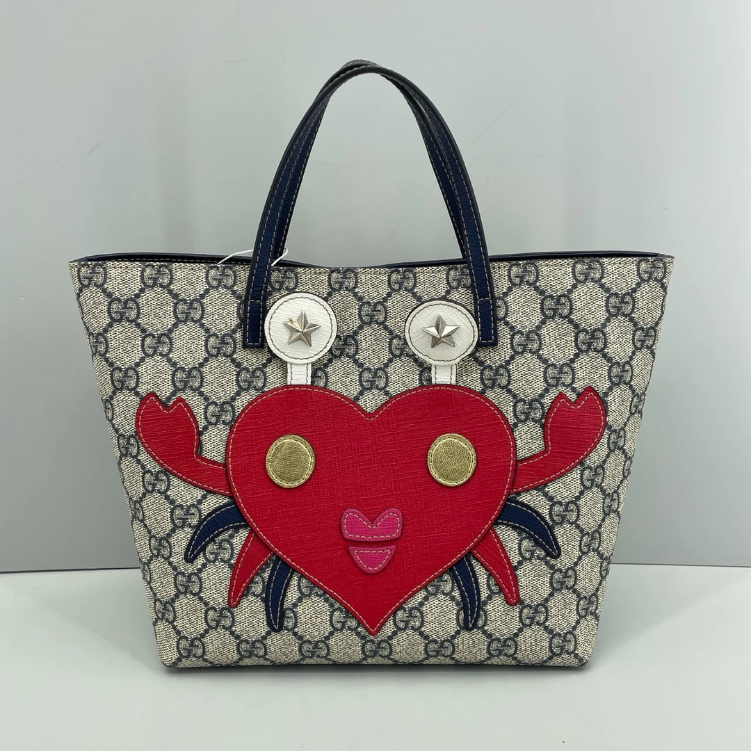 95新 GUCCI/古驰 优选/螃蟹老花菜篮子黑标028 20x20x10cmZ02191