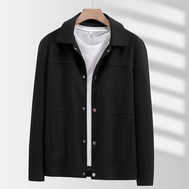 2024春秋季休闲夹克外套男纯色宽松潮牌男装外衣韩版潮流百搭上衣