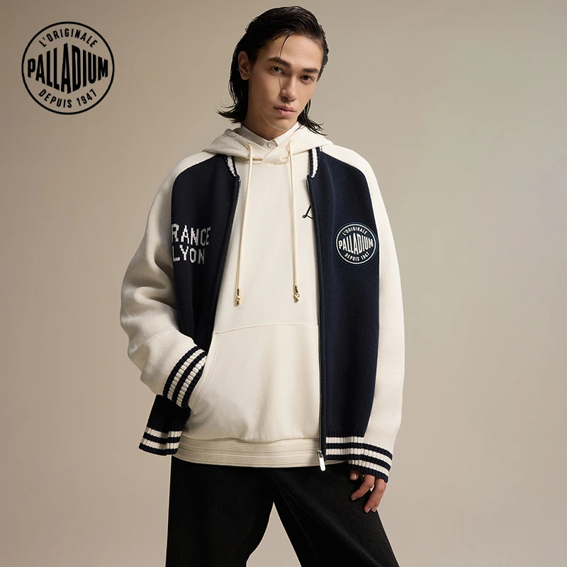 PALLADIUM/帕拉丁复古运动宽松休闲男女同款开襟毛衫外套1011254