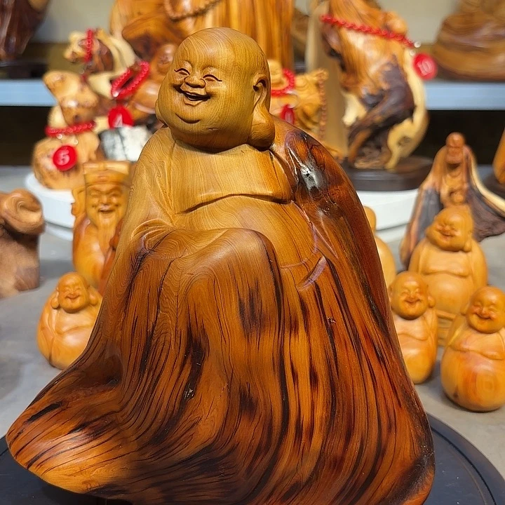 柏木太行崖柏弥勒佛