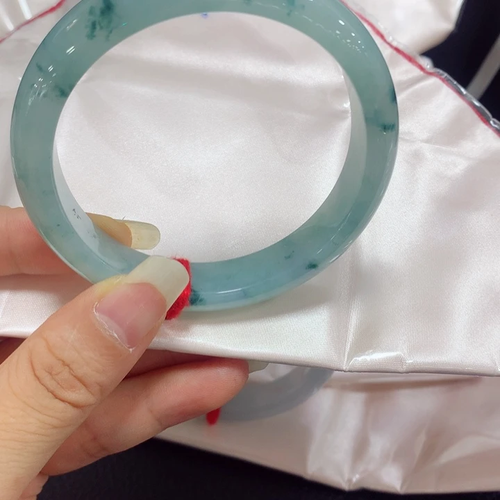 定制翡翠未镶嵌575859晴蓝飘蓝花