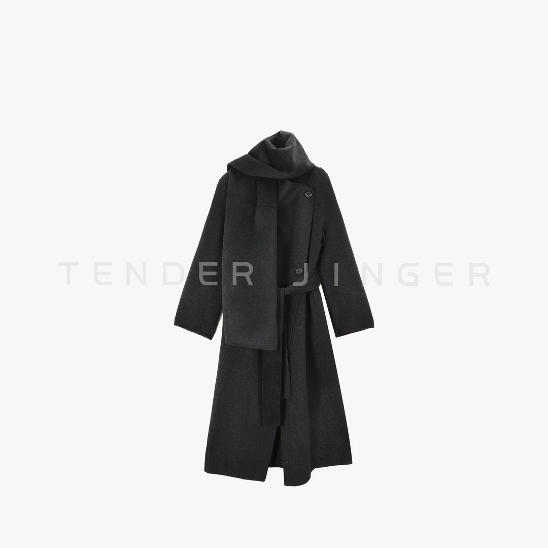 Tender Jinger｜线下专供 设计师山羊绒混纺双面呢大衣T54TUZ50356