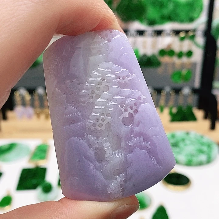 翡翠未镶嵌耳饰挂件