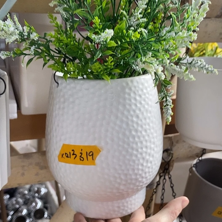 陶摆件陶盆有孔 瑕疵针孔漏釉介意勿拍外口 13外高19