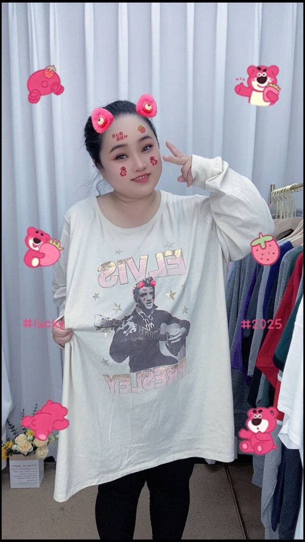 外贸纯棉大码奶呼呼吉他长袖