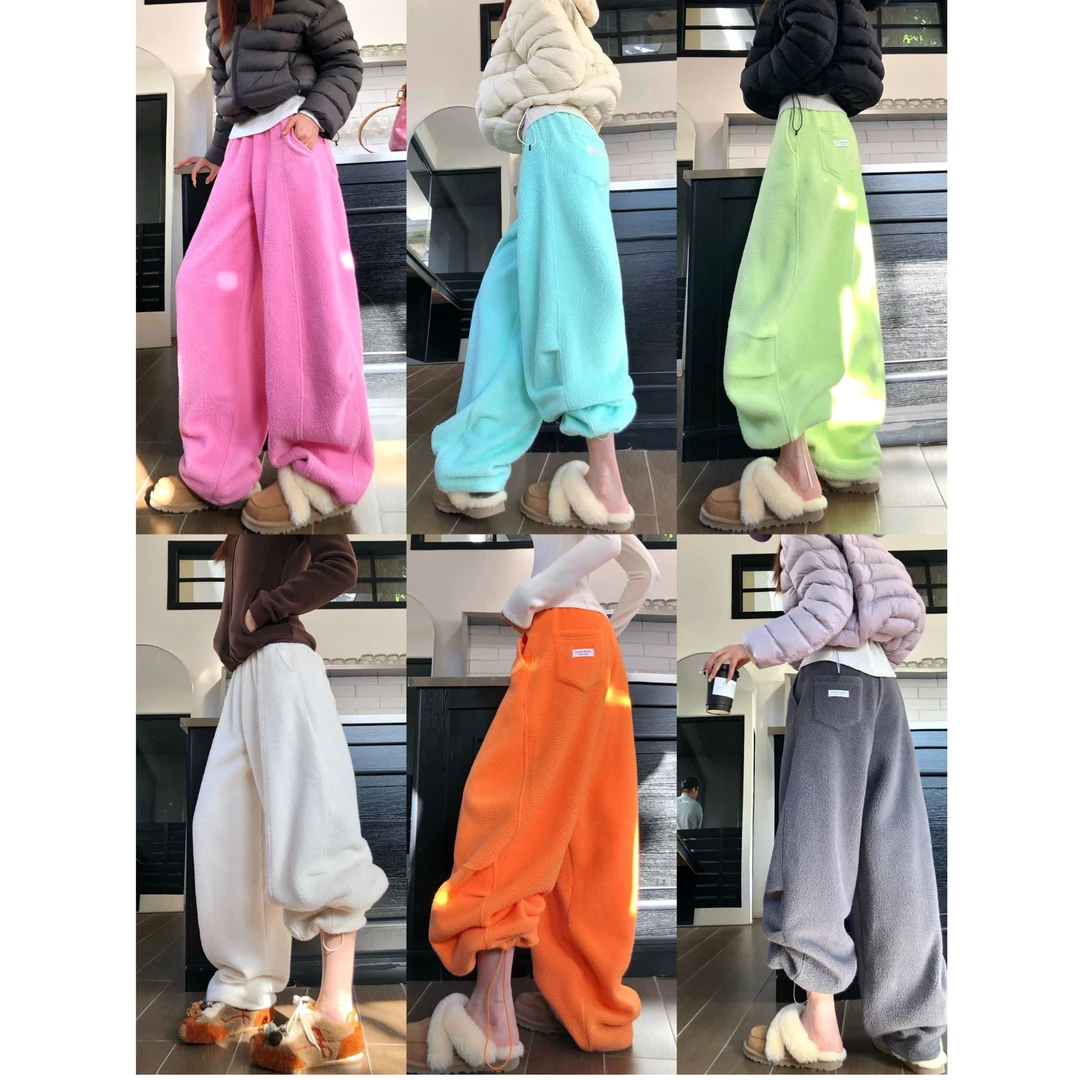 婉君【彩虹咩咩裤】“自发热320g摇粒绒“阳离子弯刀裤LWJ25D4K4056