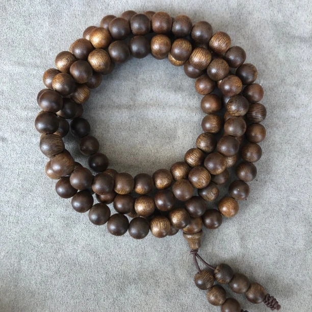 【中国香魁】甄选天然芽庄玉化红土白棋楠8mm沉水多圈sp6099061