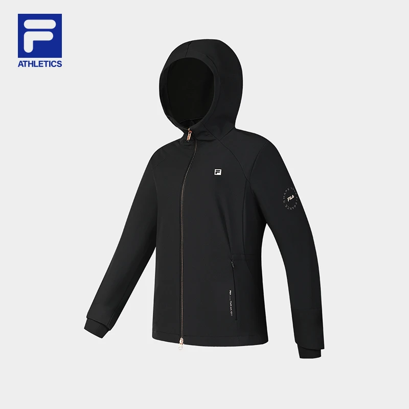 Fila/斐乐秋冬新款女子梭织上衣运动休闲连帽外套A11W511710F