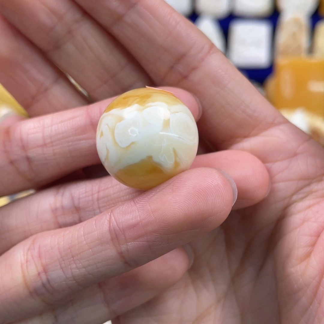 蜜蜡裸石未镶嵌琥珀蜜蜡珠子卡21.5mm