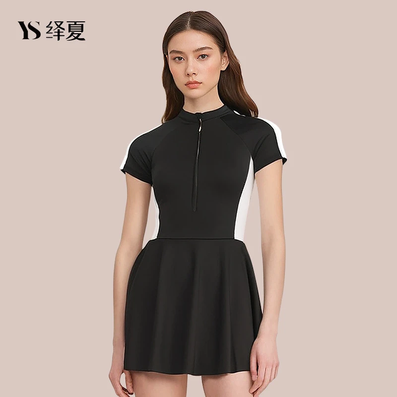 时尚保守泳衣女连体裙式仙女范遮肚显瘦性感韩式ins风泡温泉泳装