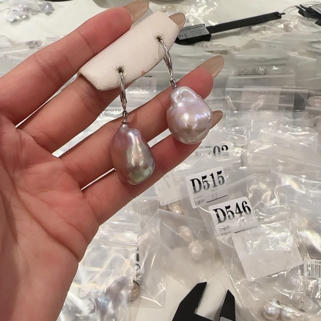 淡水珍珠耳饰银S925镶嵌