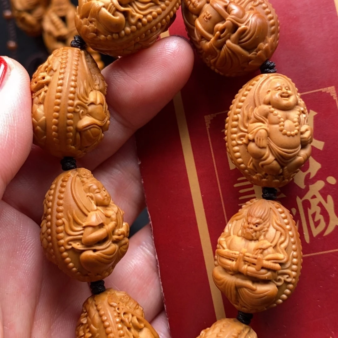 橄榄核手串九龙万佛