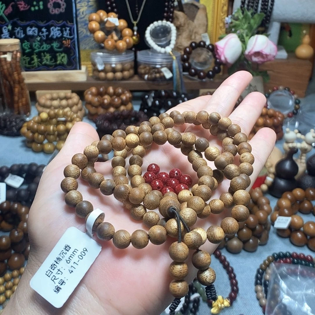 小叶紫檀手串/手链凤*姐6mm108颗朱砂款